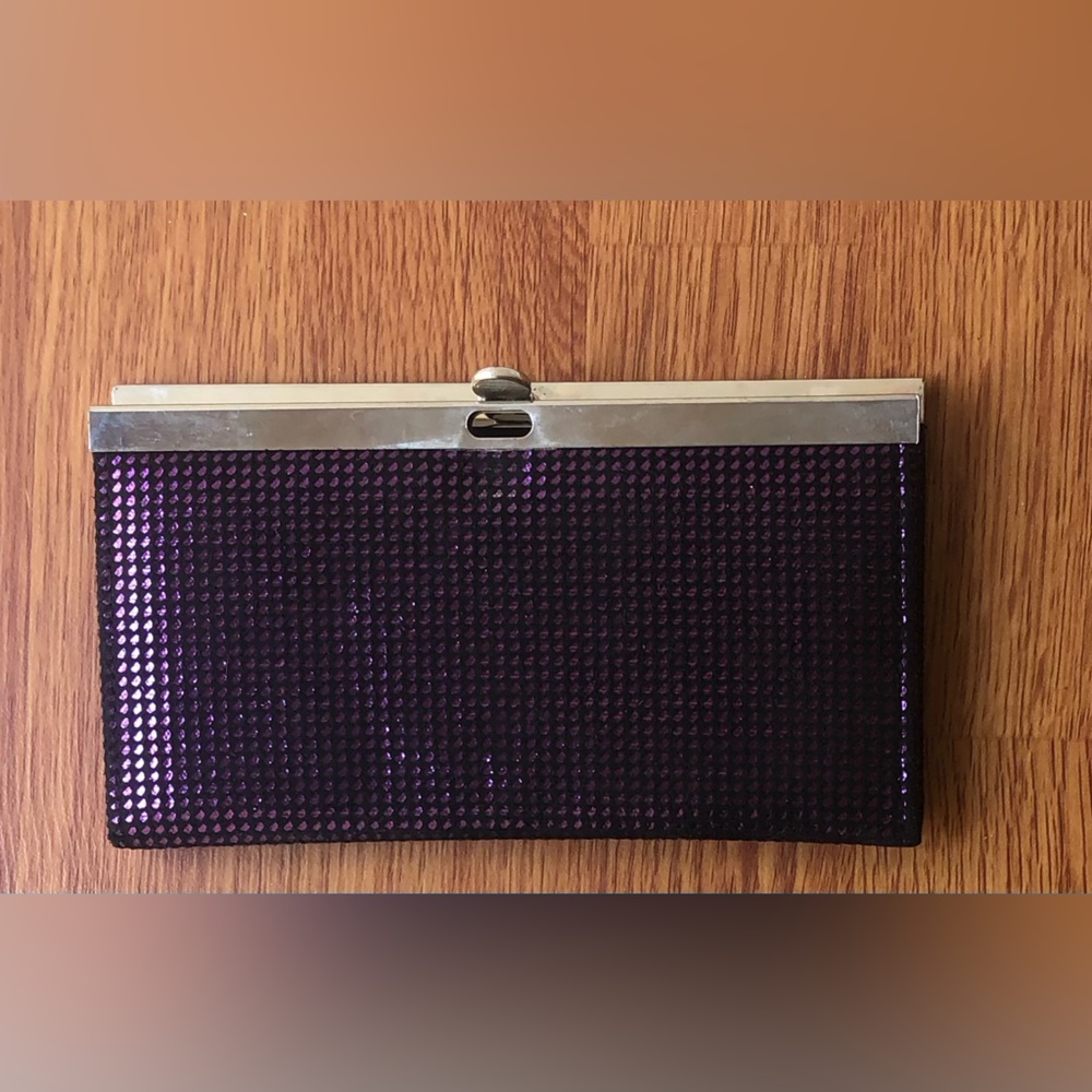 Sparkly / Shiny Black and Purple Clutch